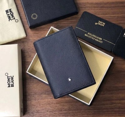 Montblanc Sartorial 4CC Black Leather Card Holder Wallet Germany Luxury New