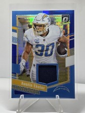 2023 Panini Donruss Optic-Donruss Threads Austin Ekeler #DT-AE Blue Hyper Prizm 