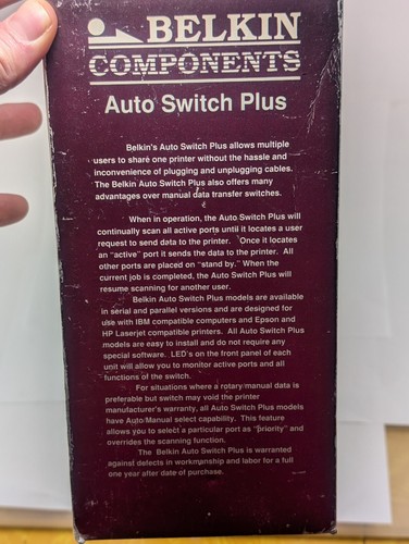 BELKIN COMPONENTS AUTO SWITCH PLUS seemingly COB but excellent condition - Picture 4 of 8