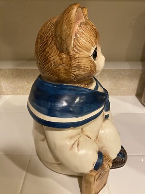 Vintage Wilbur Milton Sailor Cat Cookie Jar - for Mervyns - Japan