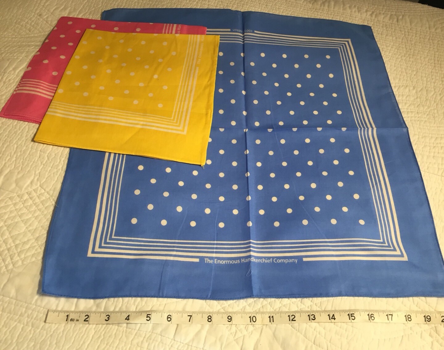 Cotton Handkerchief Men’s Enormous Spotted Cotton Hankies, Set Of 3 eBay