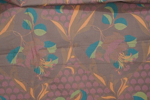 Vintage schwerer Möbelstoff Polsterstoff Bezugsstoff Blumenmuster Gold 270x130cm - Bild 4 von 11