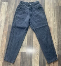 Gitano Women's Size 12 Black High Rise Tapered Gray Mom Jeans W25 L27