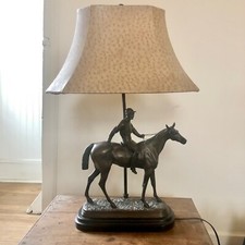 Sculpture Table Lamp Equestrian Horse and Joc...