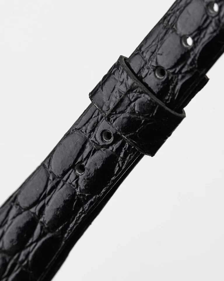 Pulseira de crocodilo preta vintage Universal Geneve 16mm x 10mm - Imagem 4 de 4