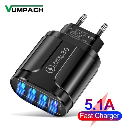 USB Chargeur Rapide Adaptateur Chargeur 4-fach Portable Smartphone Tablette Z114 - Photo 4 sur 24