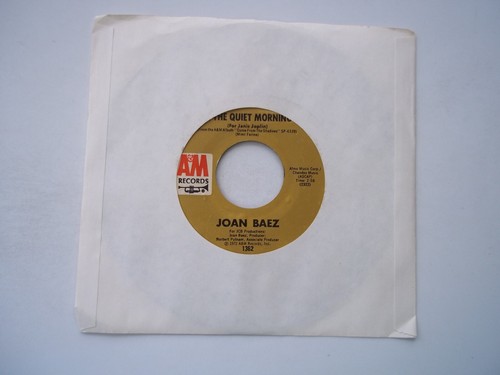 JOAN BAEZ - To Bobby / In The Quiet Morning - 45 RPM 7" Record A&M - Picture 2 of 6