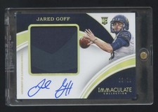 2016 IMMACULATE COLLECTION Jared Goff RPA RC AUTOGRAPH PATCH #ED 03/10 LIONS QB