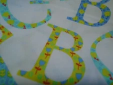 Michael Miller Oh Baby Cotton Alphabet Design Fabric, 26"x44" New