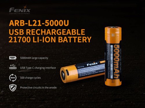 1PCS Brand New Fenix ARB-L21-5000U 5000mAh for Wuben Imalent Flashlight - Picture 5 of 10