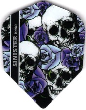 Skulls Purple Roses Dart Flights: 3 per set