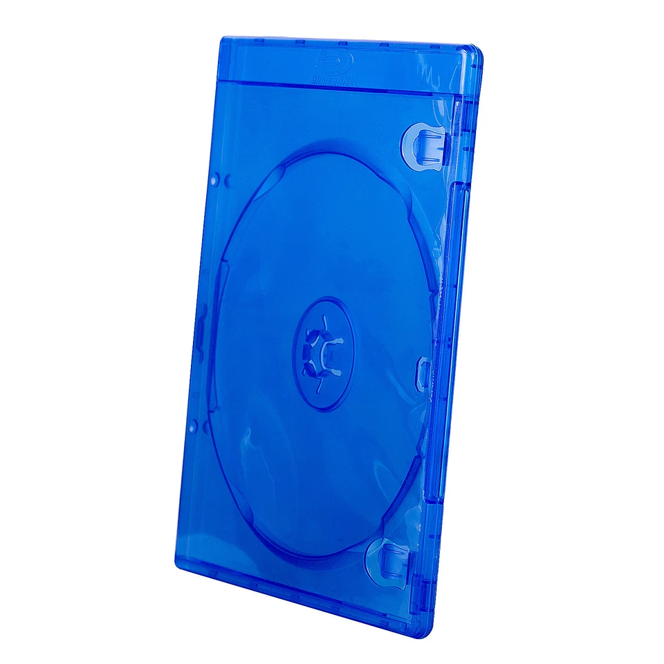 Paquete de 10 fundas de plástico delgadas de 7 mm BD DVD CD soporte de almacenamiento de un disco cubierta transparente azul Foto 3 de 4