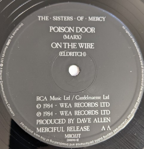 12 Inch Extended Remix Vinyl - The Sisters Of Mercy Walk Away 1984 Info Below - Picture 10 of 10