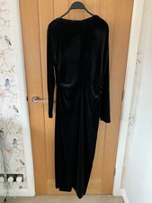 BNWT ZARA Black Draped Velvet Dress Size XL