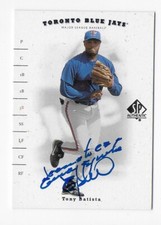 2001 SP AUTHENTIC TONY BATISTA JAYS ATHLETICS AUTOGRAPHED SIGNED BASEBALL CARD