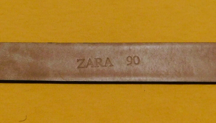 CINTURÓN HOMBRE ZARA CUERO GENUINO NEGRO TALLA 90 - 32/80cm.. Foto 4 de 4