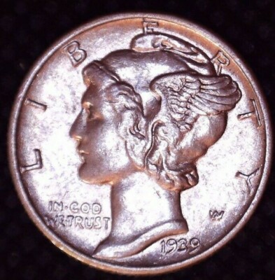 1939-P Mercury Silver Dime Uncirculated Philadelphia Mint 10