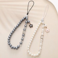 1PC Chain Pearl Wrist Hand Lanyard Hand Strap Phone Charm Mobile Phone Straps