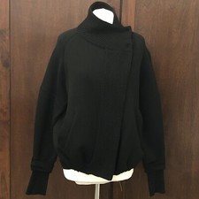 Vanessa Bruno Black Wool Knitted Bomber Jacket Size 2 (10-12)