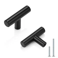 5 Pack Single Hole Black Cabinet Pulls Kitchen Cabinet Handles Black Drawer 