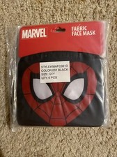 Fabric Face Mask Marvel Spider-Man 6PCS Black Red Age 14 And Up