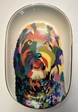 Tabitha Brown for Target Colorful Dog Gold Trimmed Trinket Dish