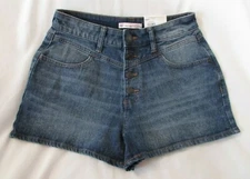 Ladies "SO" Size 5/27W, Blue, High Rise, Button Fly, Curvy, Mom Shorts