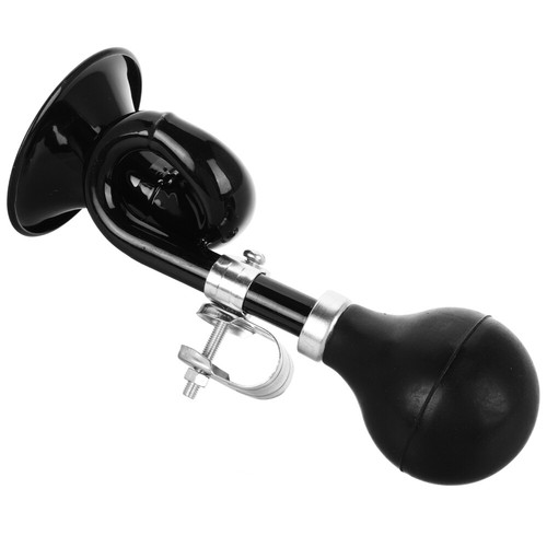 Klaxon à Air Vélo Vintage - Sonnette Clairon Rétro - Guidon Métal Noir