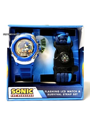 Sonic The Hedgehog Watch Kids Boys Digital Wristwatch Flashing Lights Reloj Gift