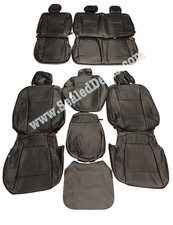 Black Leather Seat Covers Upgrade For 2019-22 Ford F250 F350 Supercrew Crew Cab