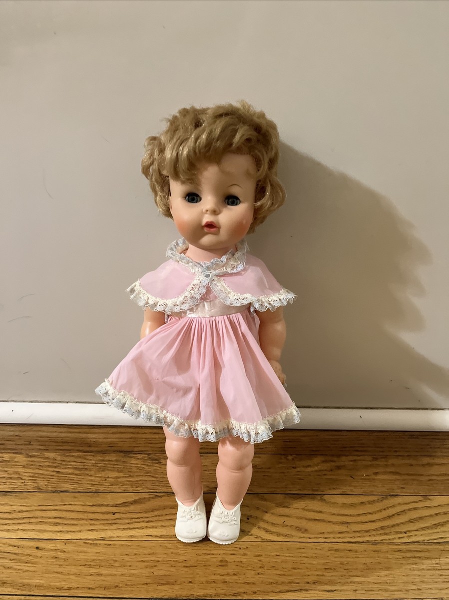Vtg 16” Tall Fashion Doll by Jolly Toys Co. In Original Dress P53