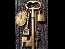 Steampunk Mixed Metal Charm Skeleton Key