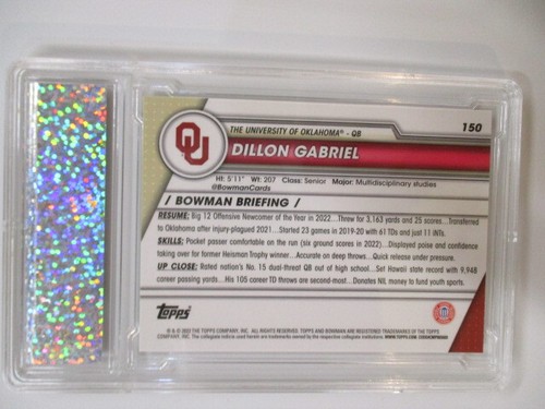 2023 Bowman Chrome Football Base Card #150 Dillion Gabriel Graded TSC - Picture 2 of 2