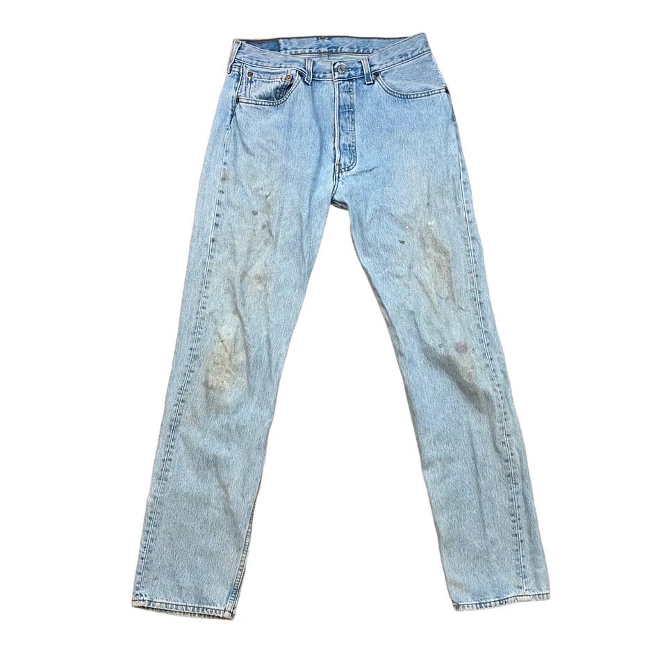 Vintage USA Levis 501 Button Fly Jeans Women’s 33x34 Waist Light Wash 90’s 80's - Image 4 of 4