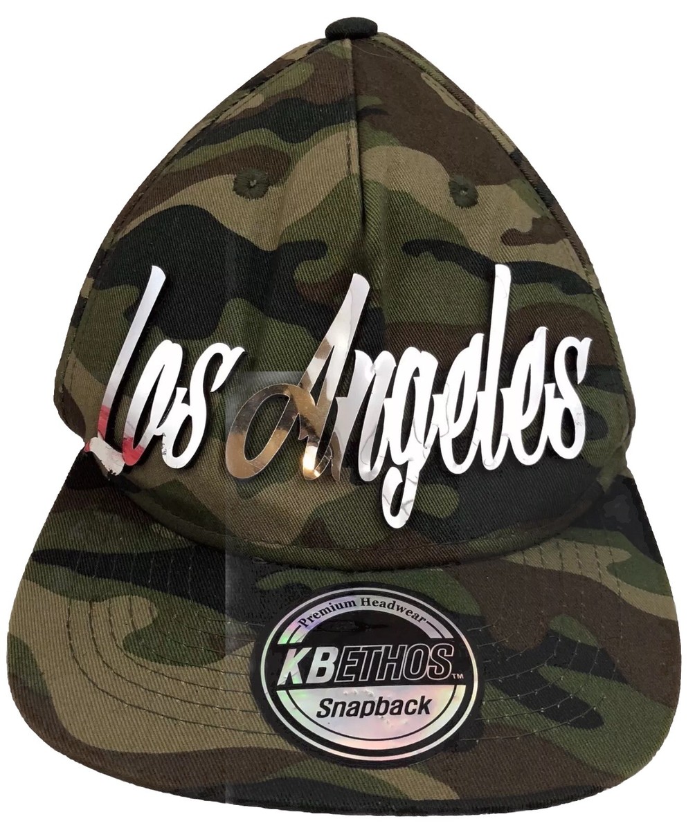 KB Ethos Woodland Camouflage SnapBack Hat With Raised Silver  display picture 2