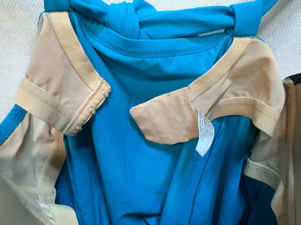 Traje de baño acanalado para mujer Lane Bryant talla 44C azul traje de baño playa costa Foto 4 de 4