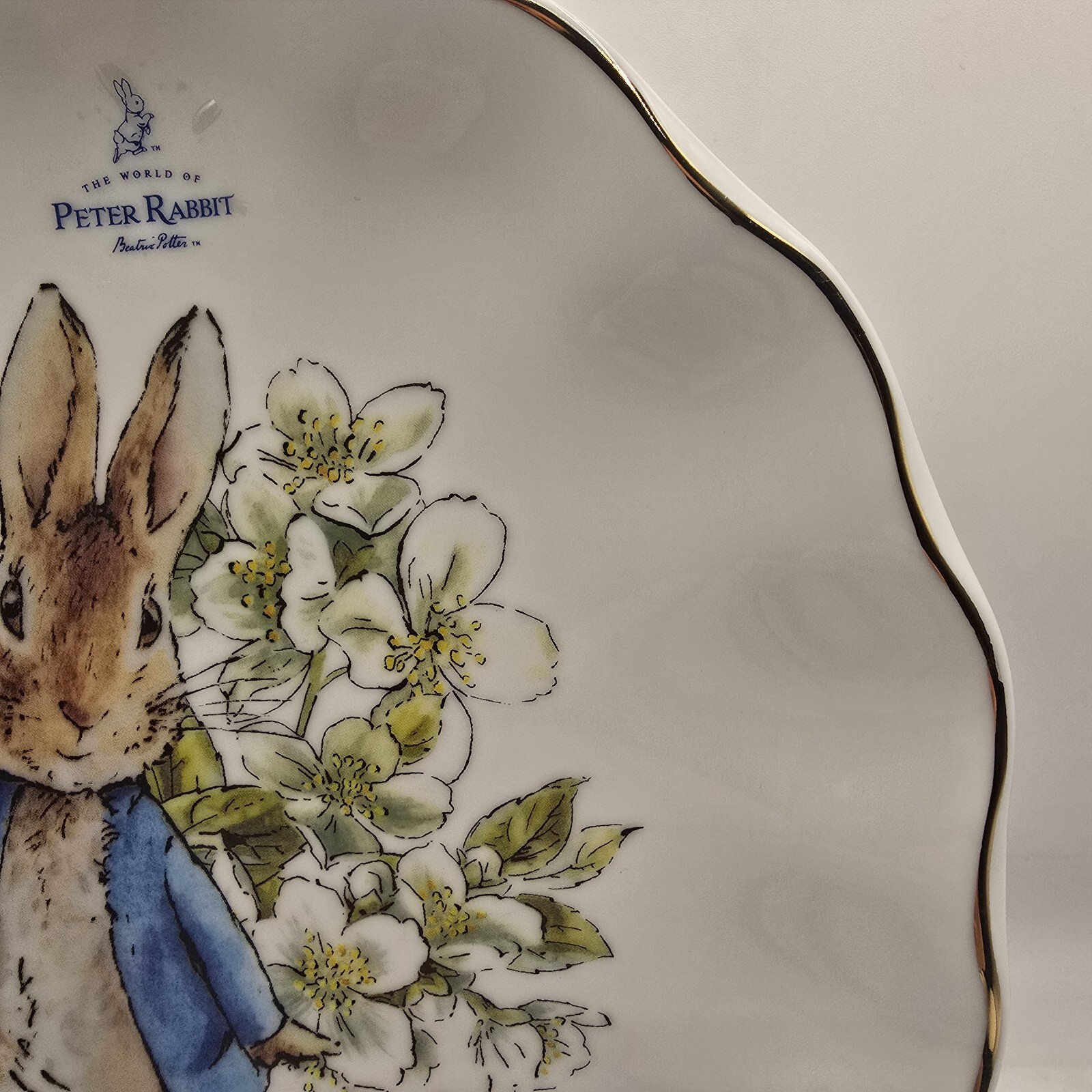 Peter Rabbit Easter Scalloped Dinner Plate Set of 4 Gold Rim Zrike ...