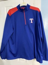 Texas Rangers Quarter Zip Fleece Pull Over Size 2XL MLB Genuine Merchandise