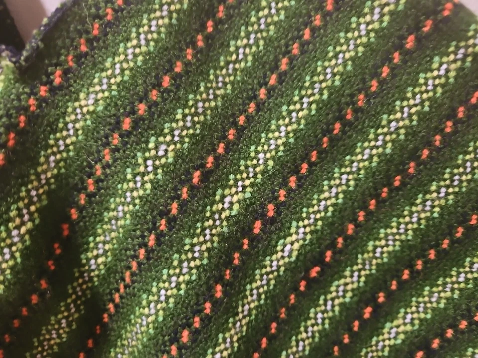 Винтажный детский размер мексиканский Serape пончо одеяло шерсти многоцветный - Изображение 2 из 3