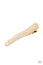 Paparazzi Hair Clip - Wish You Were Hair Gold with Pearl