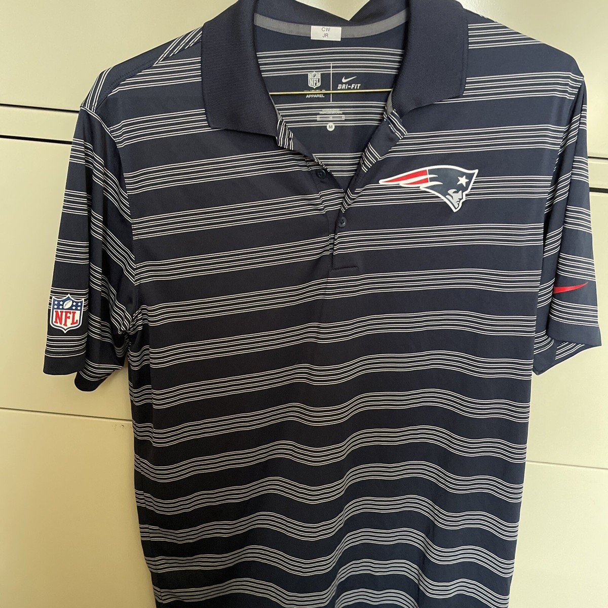 New England Patriots Nike Onfield Dri-Fit Polo Golf Shirt Medium