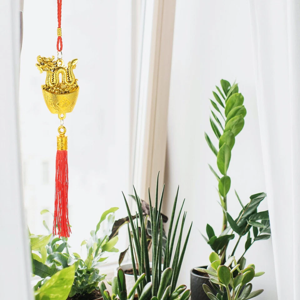 10 Piezas Fiesta de Primavera Árbol Decoración Bendición Dije Buena Suerte Adornos Dorado Foto 2 de 4