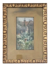 Samuel Henry Baker Original Watercolor on Paper English Garden Landscape Art