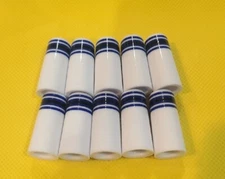 10 NEW PREMIUM MULTI RING IRON FERRULES .355 X.1.25"White w/dk blue/blk/dk blue 