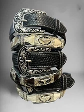 Men’s Western Style Concho Belt Bull Cinto Vaquero Concho Cinto Vaquera Toro