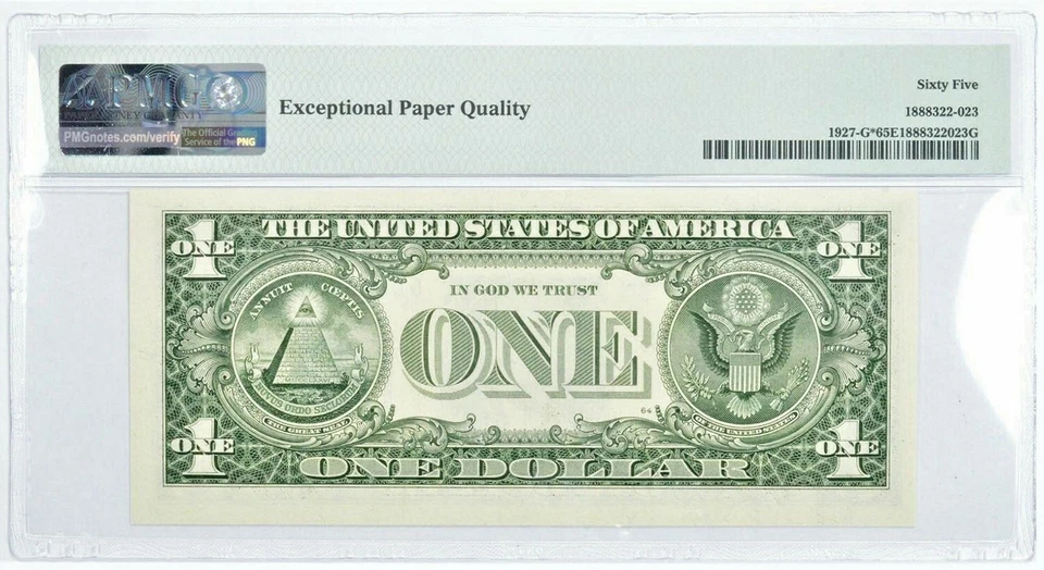 2001 $1 STAR NOTE - PMG Graded 65EPQ  FR1927-G* FRN - Error Replacement *823 - Image 2 of 2