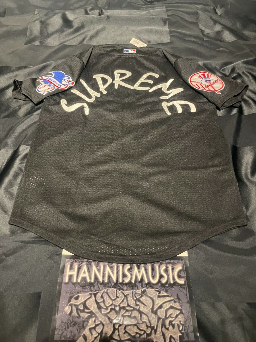 SS15 SUPREME X MAJESTIC NEW YORK YANKEES JERSEY NAVY Large New