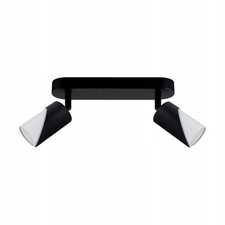 Zebra GU10 Twin Ceiling Spot Light Black & White Aluminium