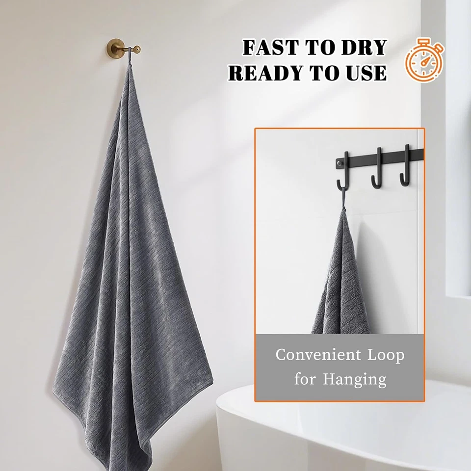 Bath Towels Set of 4 Extra Large 35 x 70 Inches,Absorbent and Quick Dry Bath - Image 4 of 4