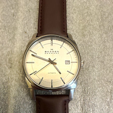 Skagen Denmark Mens Automatic Watch Silver Di...